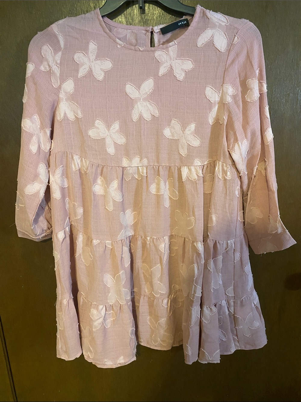 Blush Pink Tiered Floral Babydoll Dress